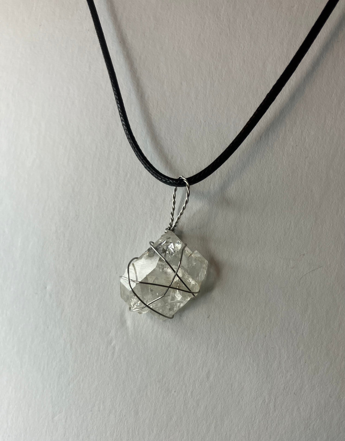 Wire Wrapped Stone and Crystal Necklaces, Stainless Steel