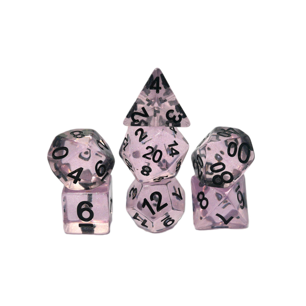 Frozen Blossom - 7 Piece DnD Dice Set | Acrylic RPG Gaming Dice