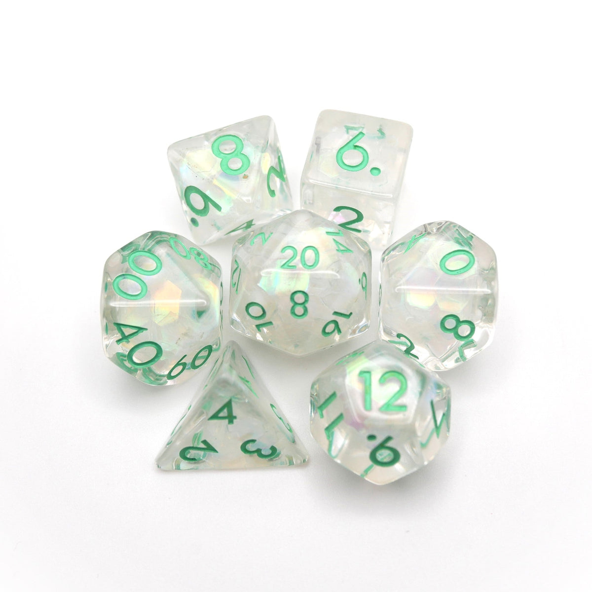 Frosted Meadow - 7 Piece DnD Dice Set | Acrylic RPG Gaming Dice