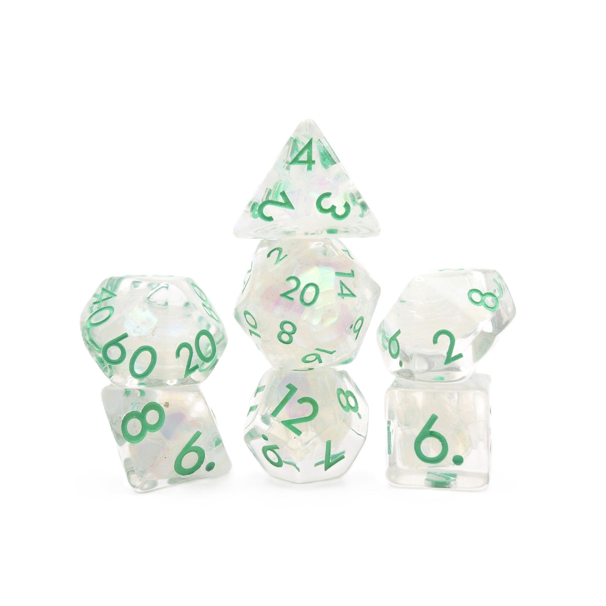 Frosted Meadow - 7 Piece DnD Dice Set | Acrylic RPG Gaming Dice