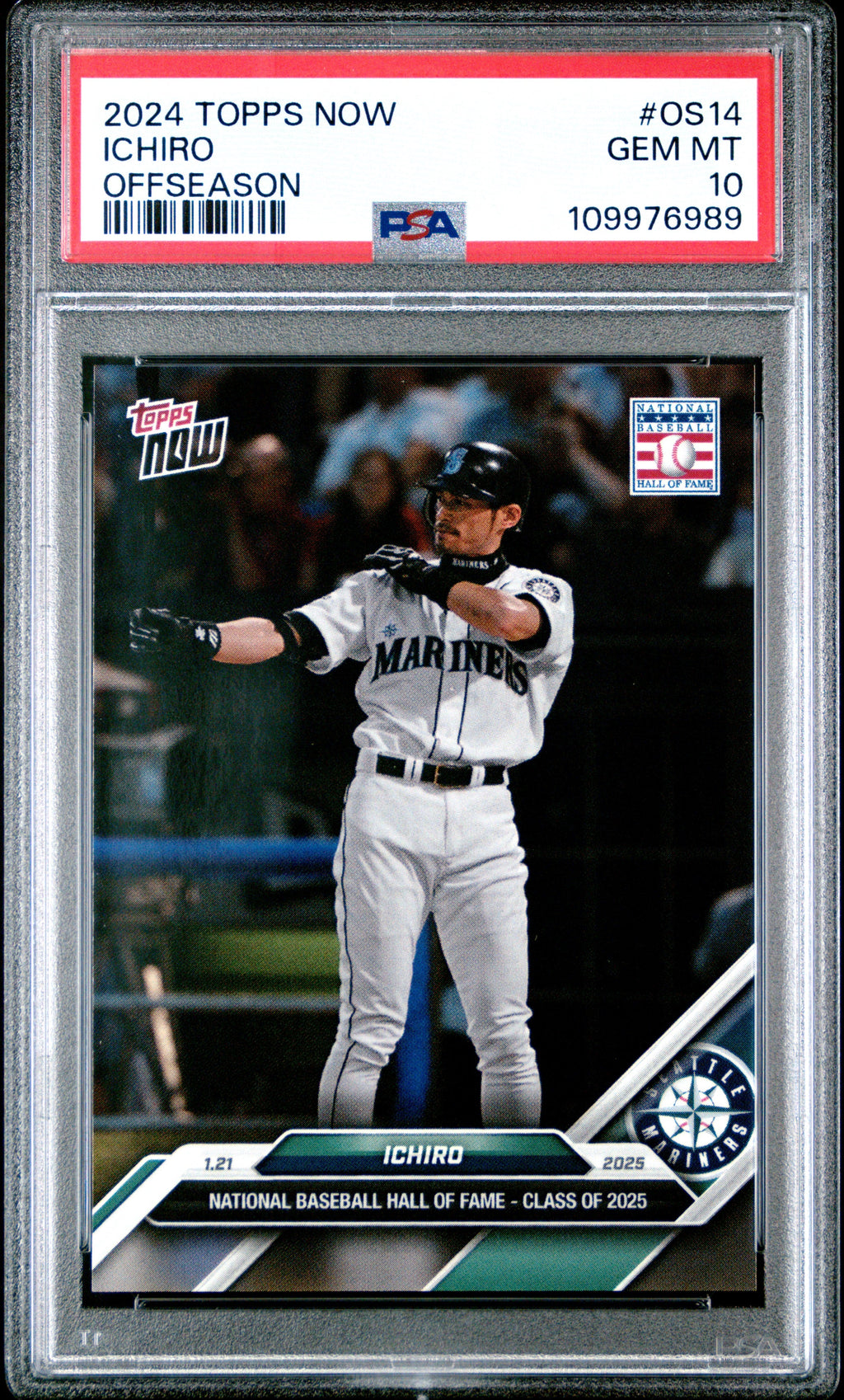 Graded 2024 Topps Now Ichiro #OS14 Offseason Baseball Card PSA 10 Gem Mint