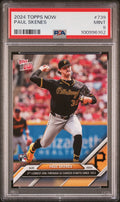 Graded 2024 Topps Now Paul Skenes #739 Rookie RC Baseball Card PSA 9 Mint