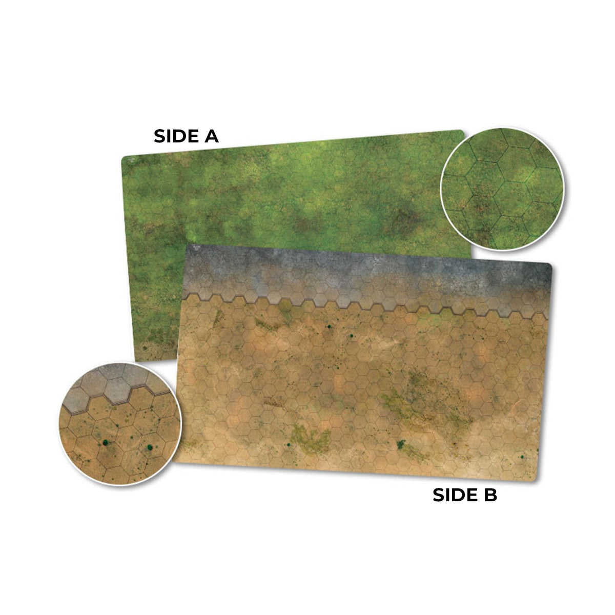 Battlefield in a Box: HexTech - Game Mat 1 - Grasslands/Arid/Urban