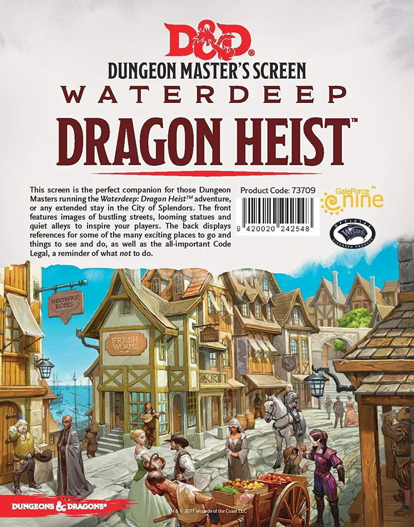 D&D: Waterdeep Dragon Heist - Dungeon Master Screen