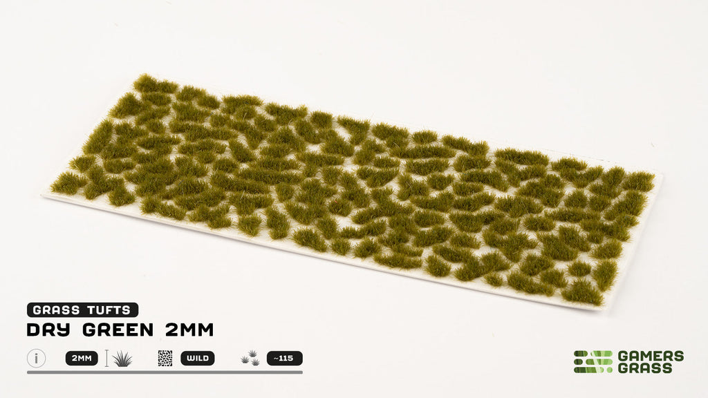 Gamers Grass | Grass Tuft | Dry Green (2mm)
