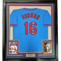 Framed Autographed/Signed Nolan Gorman 35x39 St. Louis Blue Baseball Jersey JSA COA