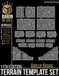 Orc Scrapyard Template Set | 11e Terrain Template Set | Shipping Excluded