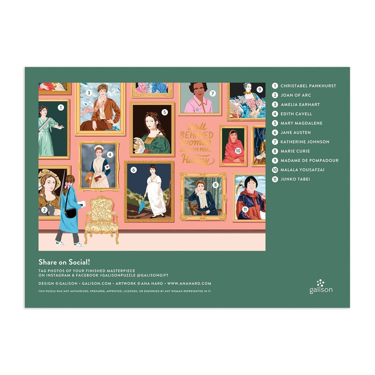 Galison Puzzles: Foil Puzzle - 1000 Pieces - Herstory Museum