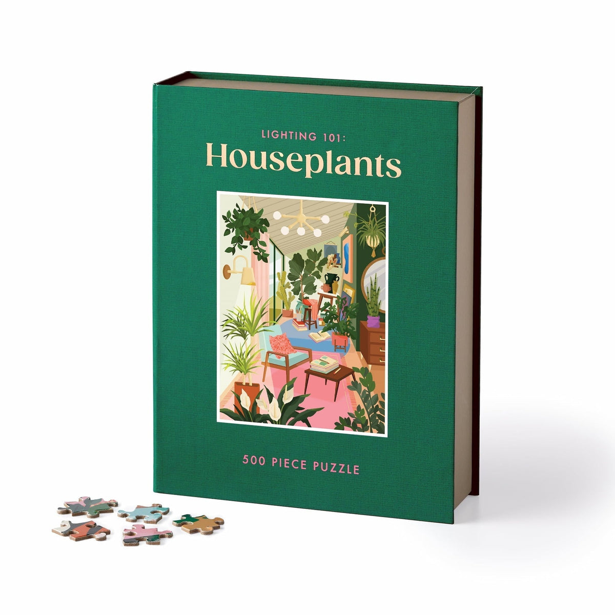 Galison Puzzles: Book Puzzle - 500 Pieces - Lighting 101 - Houseplants