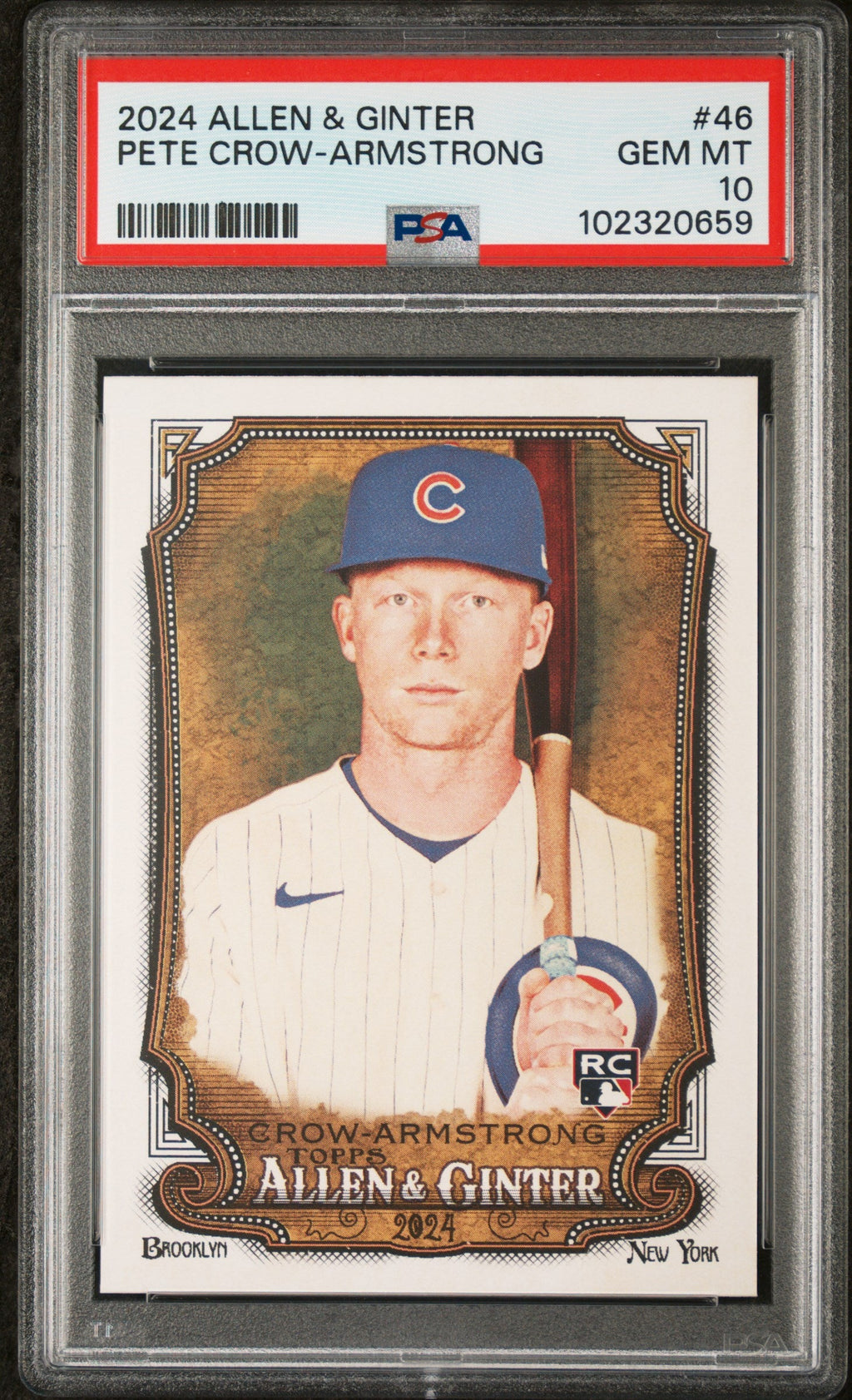 Graded 2024 Topps Allen & Ginter Pete Crow Armstrong #46 Rookie RC Baseball Card PSA 10 Gem Mint