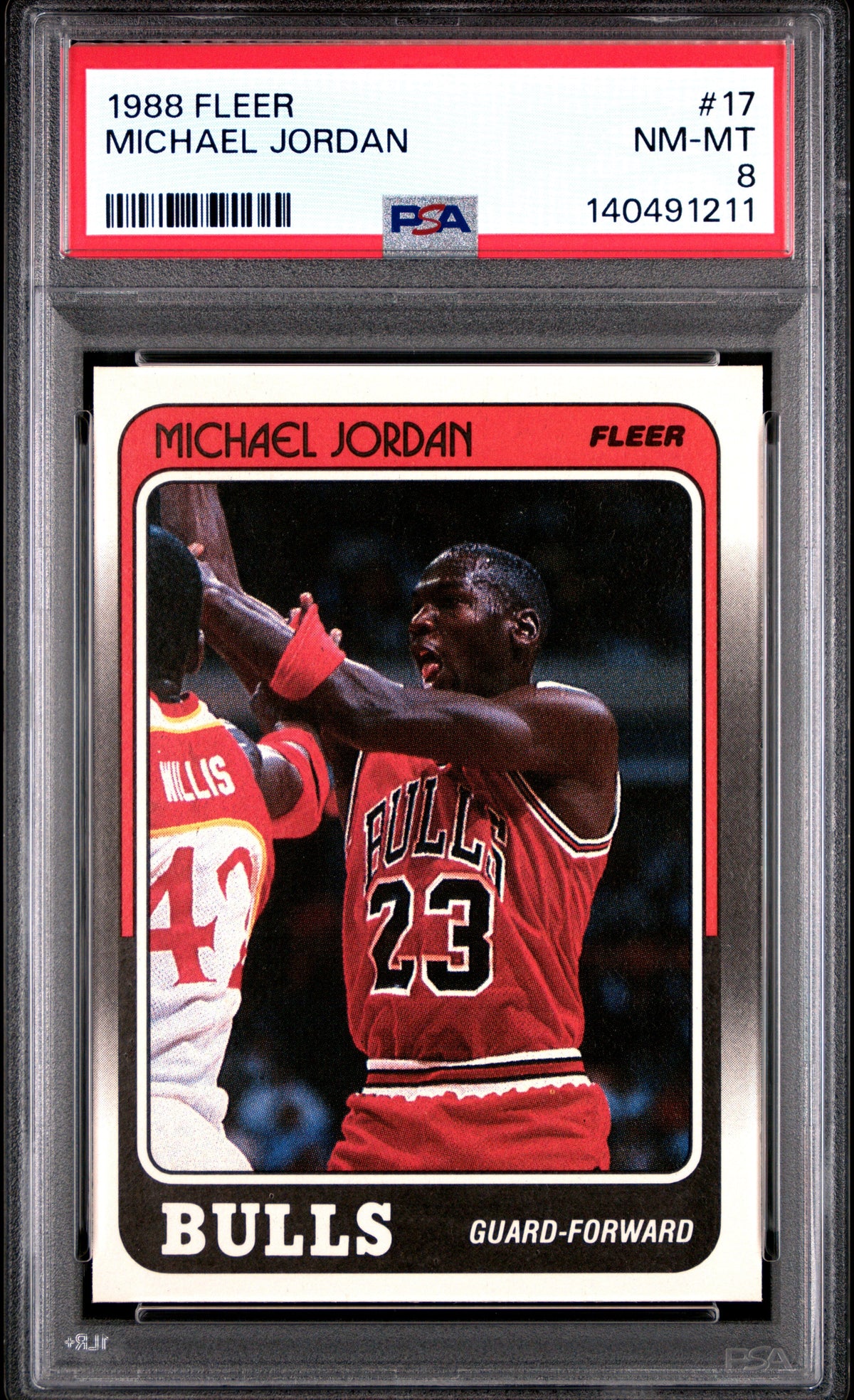 Graded 1988 Fleer Michael Jordan #17 Basketball Card PSA 8 NM-MT