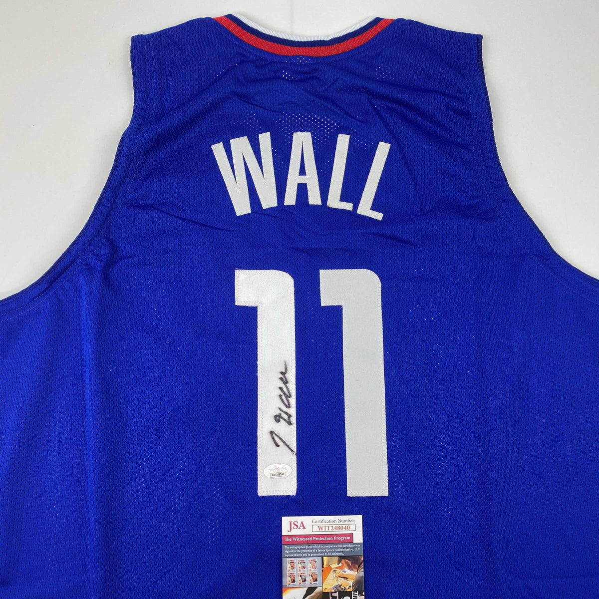Autographed/Signed John Wall Los Angeles Blue Basketball Jersey JSA COA