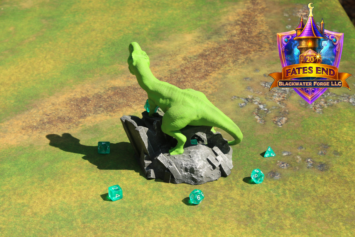 T-Rex 3D Printed Dice Tower – Fate's End Collection by Kim Bolt - Unleash Prehistoric Power!
