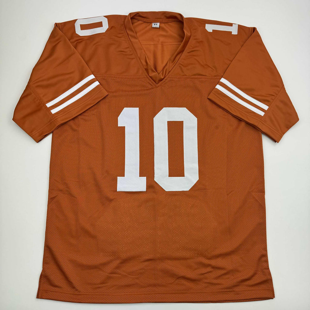 Autographed/Signed Vince Young Texas Orange Stat College Football Jersey JSA COA