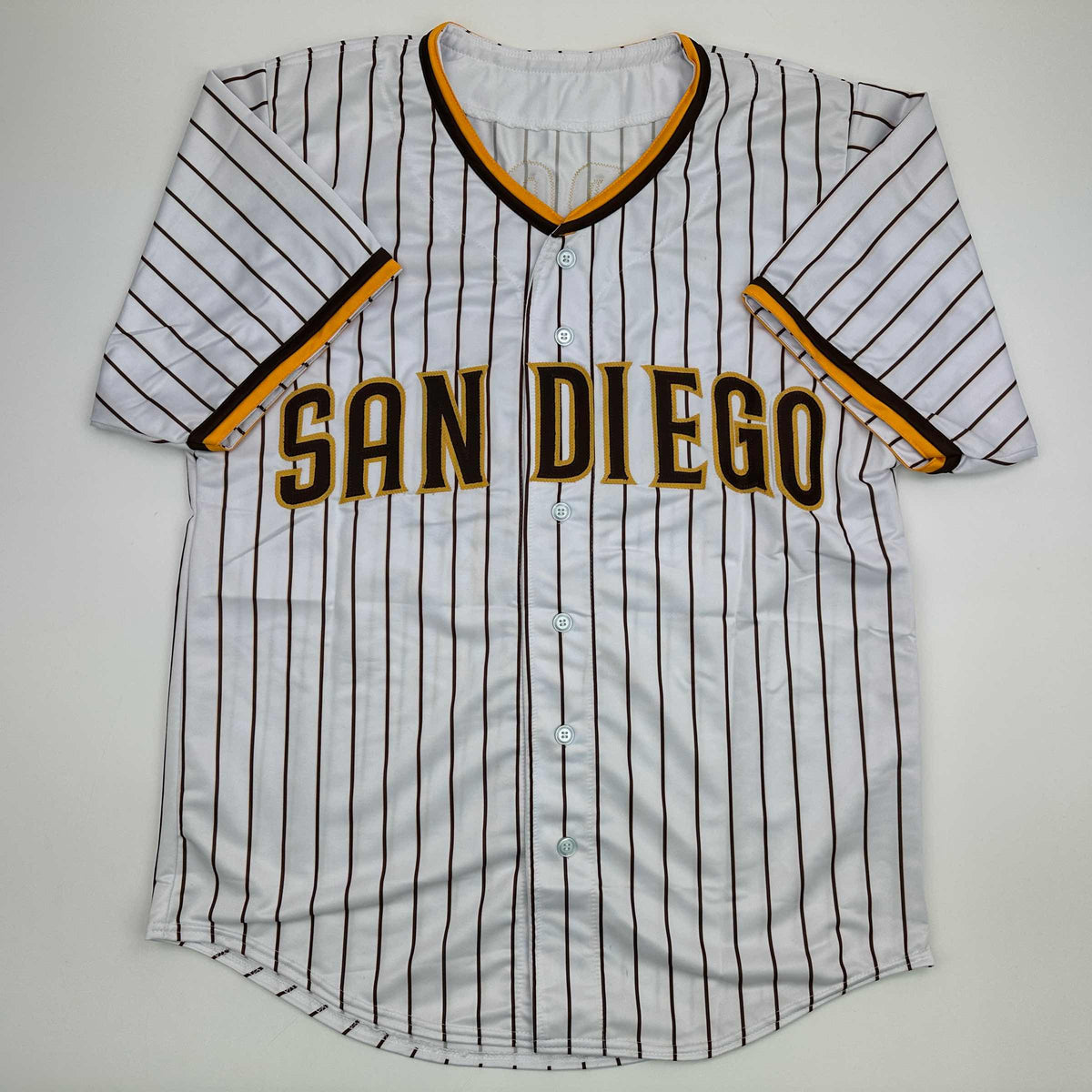 Autographed/Signed Luis Arraez San Diego Pinstripe Baseball Jersey Beckett BAS COA