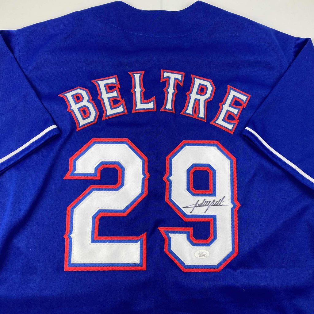 Autographed/Signed Adrian Beltre Texas Blue Baseball Jersey JSA COA