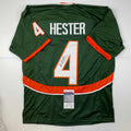 Autographed/Signed Devin Hester Miami Green College Football Jersey JSA COA