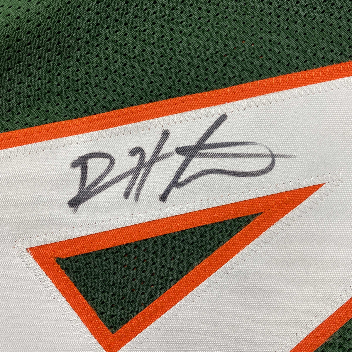 Autographed/Signed Devin Hester Miami Green College Football Jersey JSA COA