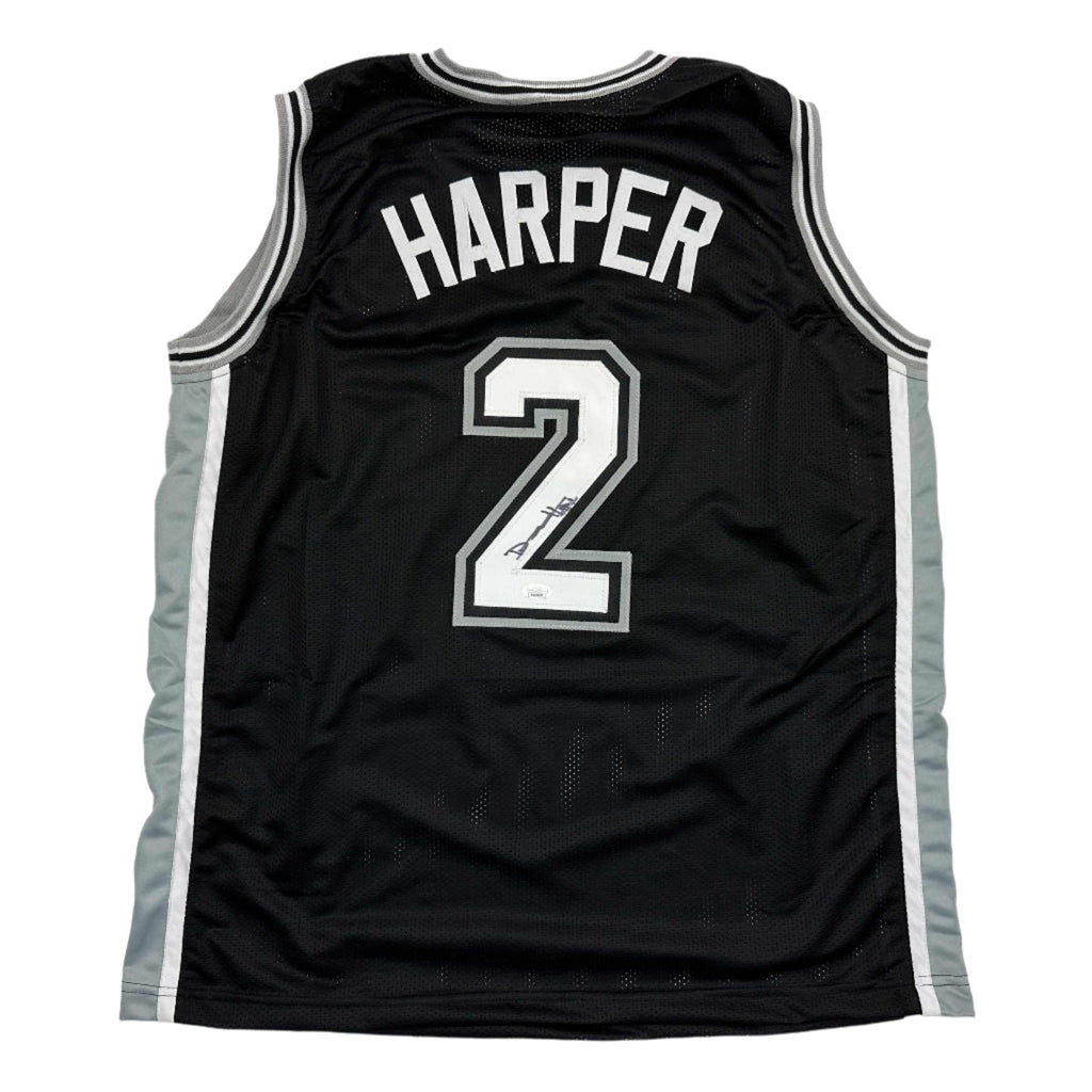 Autographed/Signed Dylan Harper San Antonio Black Basketball Jersey JSA COA