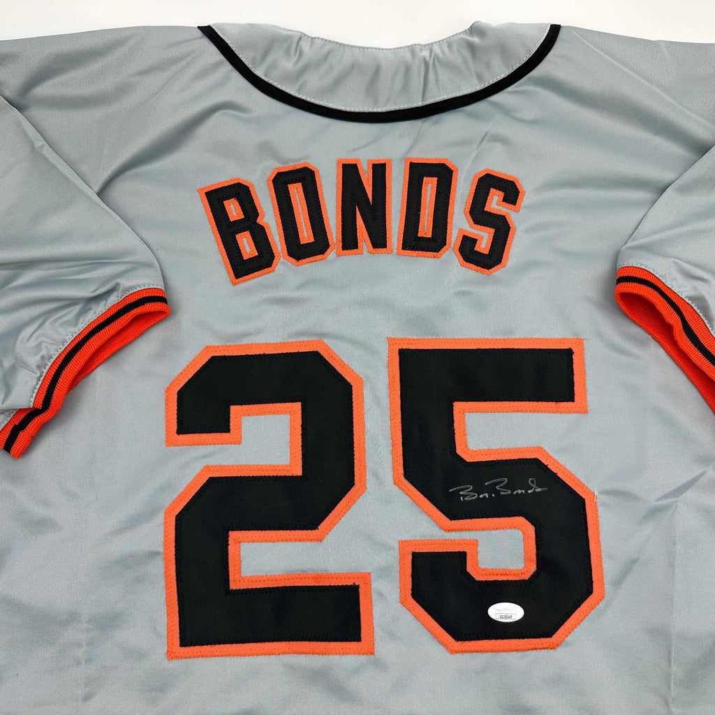 Autographed/Signed Barry Bonds San Francisco Grey Baseball Jersey JSA COA