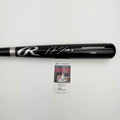 Autographed/Signed Jose Ramirez Black Rawlings Pro Baseball Bat JSA COA