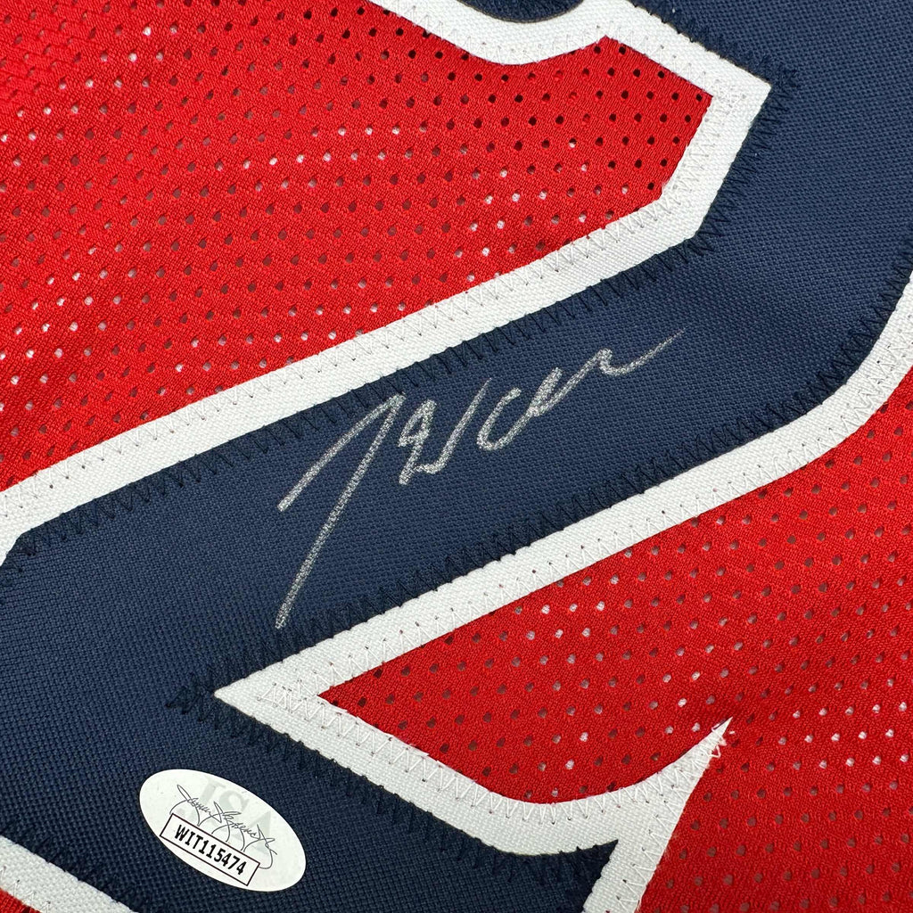 Autographed/Signed John Wall Washington Red Basketball Jersey JSA COA