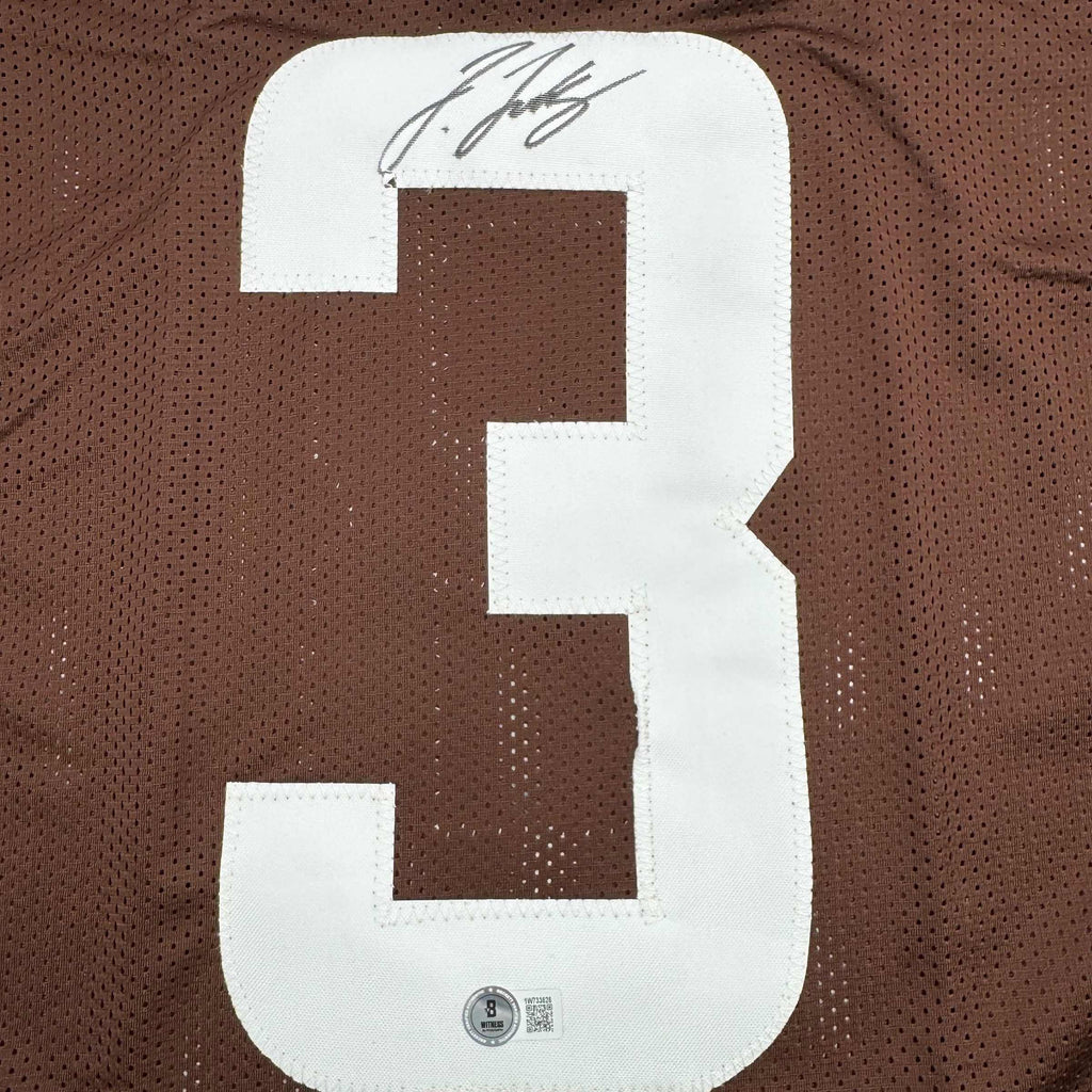 Autographed/Signed Jerry Jeudy Cleveland Brown Football Jersey Beckett BAS COA