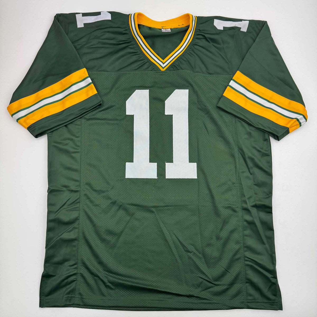 Autographed/Signed Jayden Reed Green Bay Green Football Jersey Beckett BAS COA