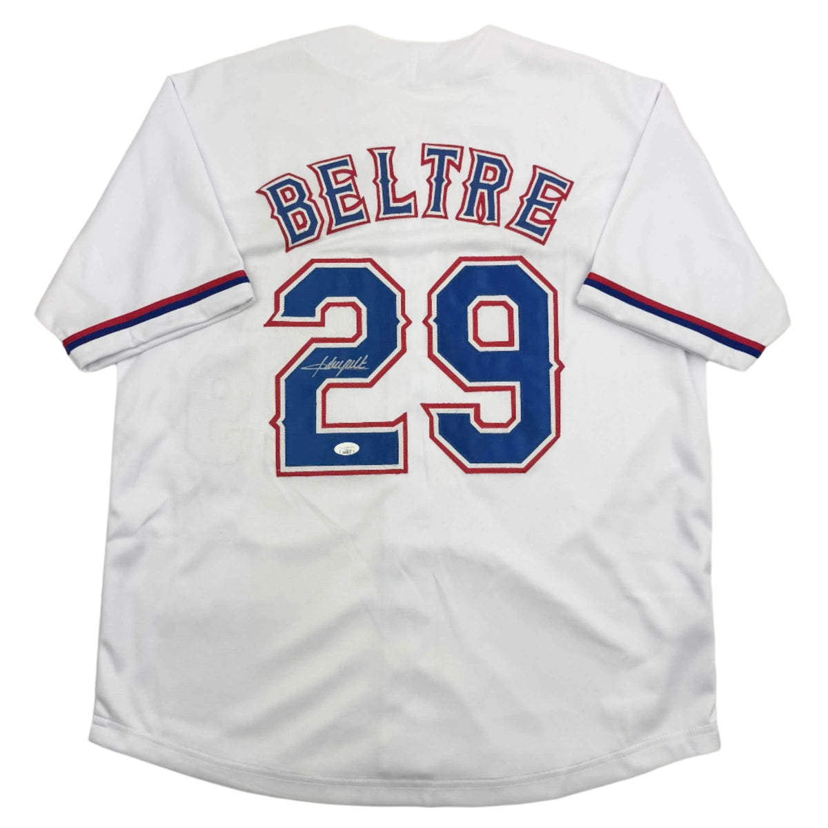 Autographed/Signed Adrian Beltre Texas White Baseball Jersey JSA COA