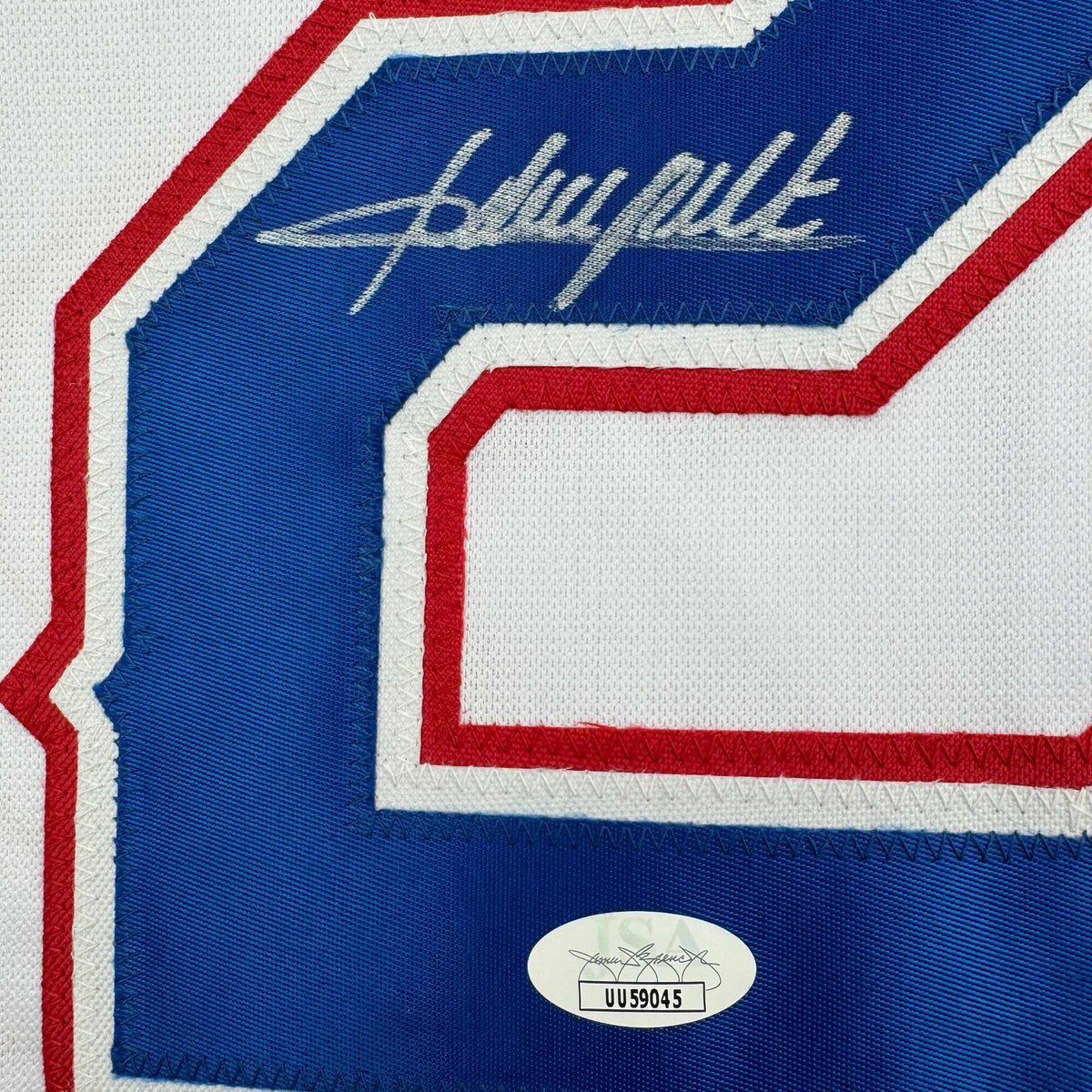 Autographed/Signed Adrian Beltre Texas White Baseball Jersey JSA COA