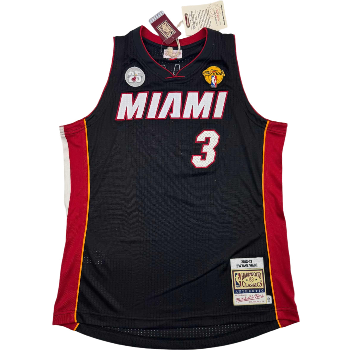 Autographed/Signed Dwyane Wade Miami Heat Black Mitchell & Ness Authentic Basketball Jersey Fanatics COA