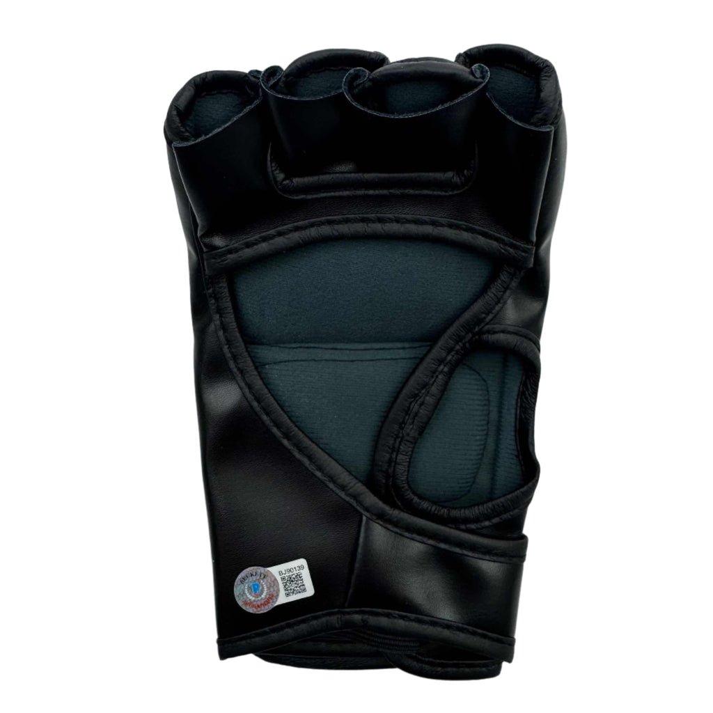 Autographed/Signed Gilbert Burns UFC MMA Black Fighting Glove Beckett BAS COA