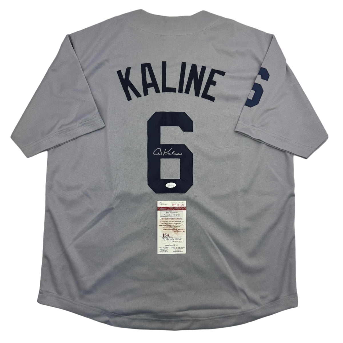 Autographed/Signed Al Kaline Detroit Grey Baseball Jersey JSA COA