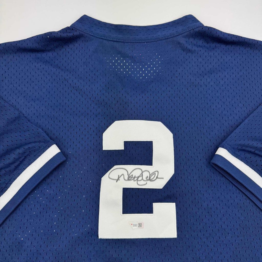 Autographed/Signed Derek Jeter New York Yankees Blue Mitchell & Ness Baseball Jersey Fanatics COA