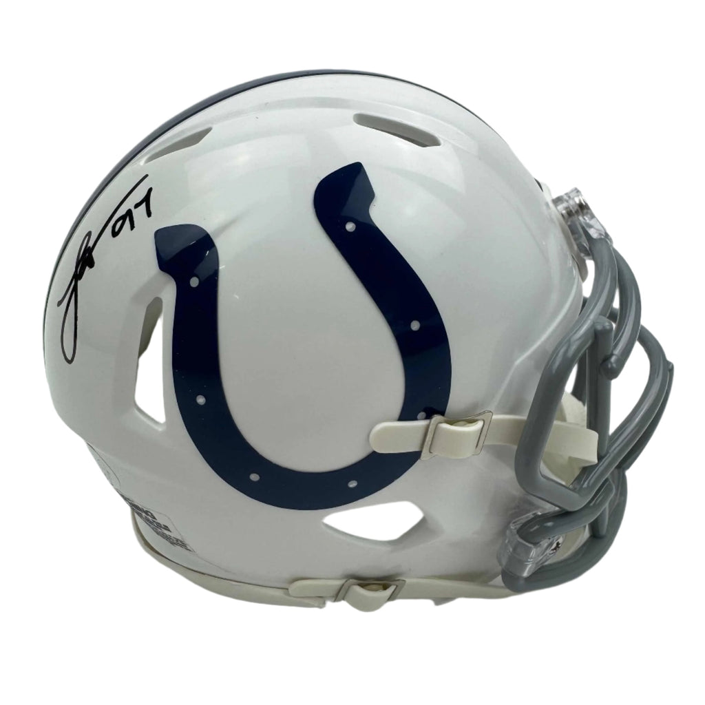 Autographed/Signed Laiatu Latu Indianapolis Colts Mini Football Helmet JSA COA