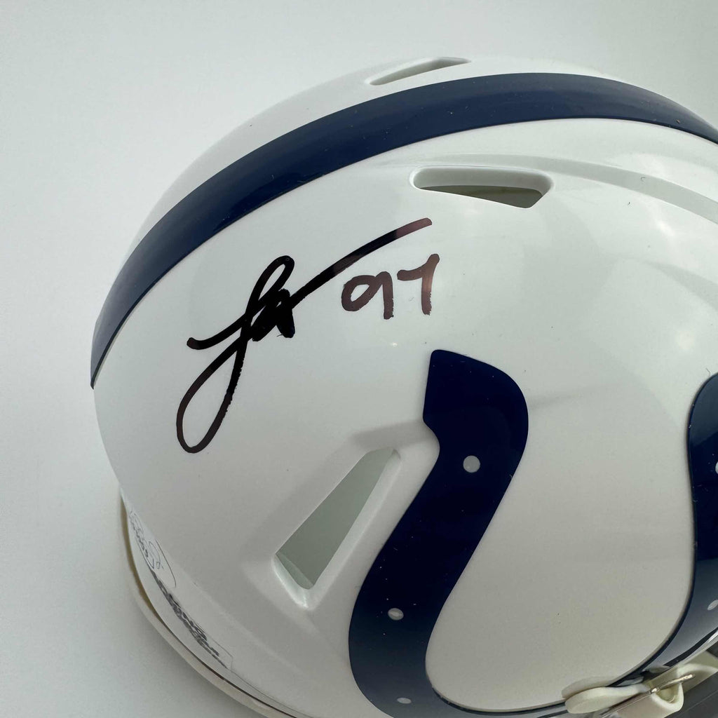 Autographed/Signed Laiatu Latu Indianapolis Colts Mini Football Helmet JSA COA