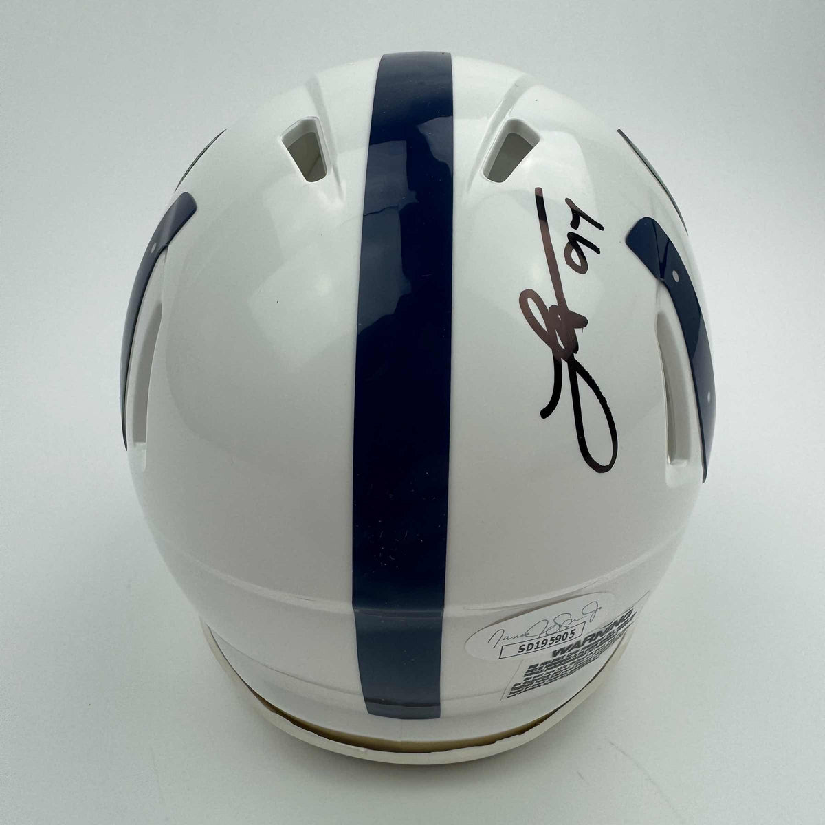Autographed/Signed Laiatu Latu Indianapolis Colts Mini Football Helmet JSA COA