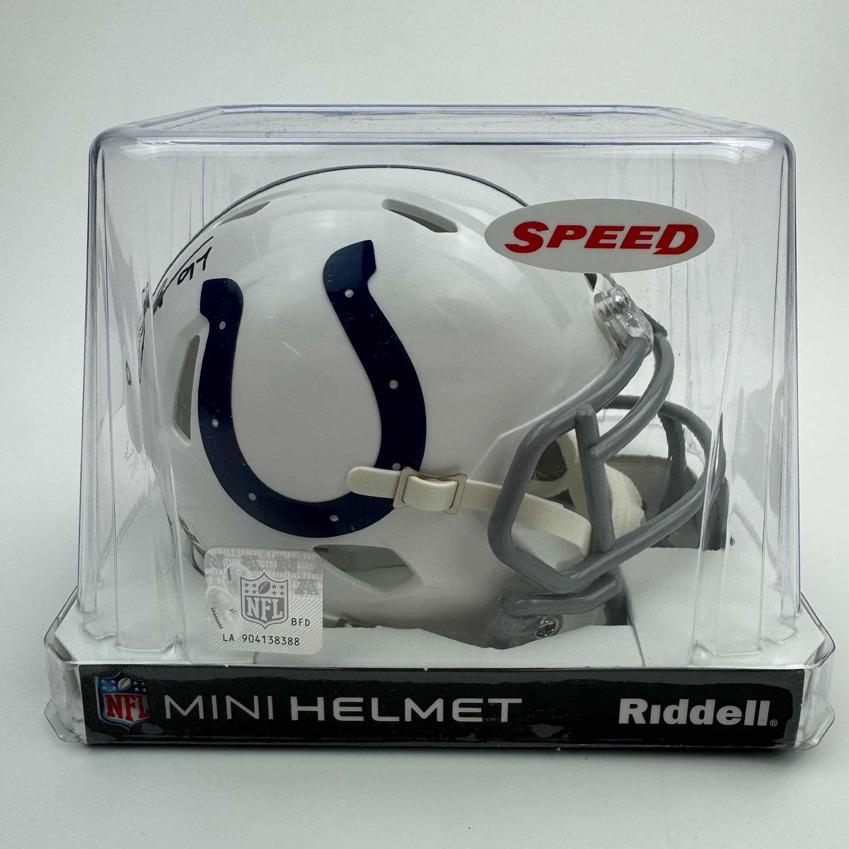Autographed/Signed Laiatu Latu Indianapolis Colts Mini Football Helmet JSA COA