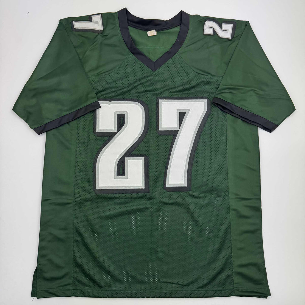 Autographed/Signed Quinyon Mitchell Philadelphia Green Football Jersey JSA COA