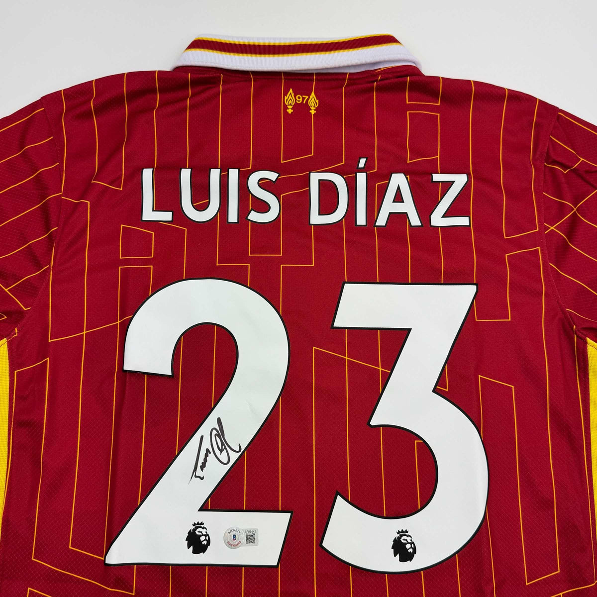 Autographed/Signed Luis Diaz Liverpool Red Soccer Jersey Beckett BAS COA