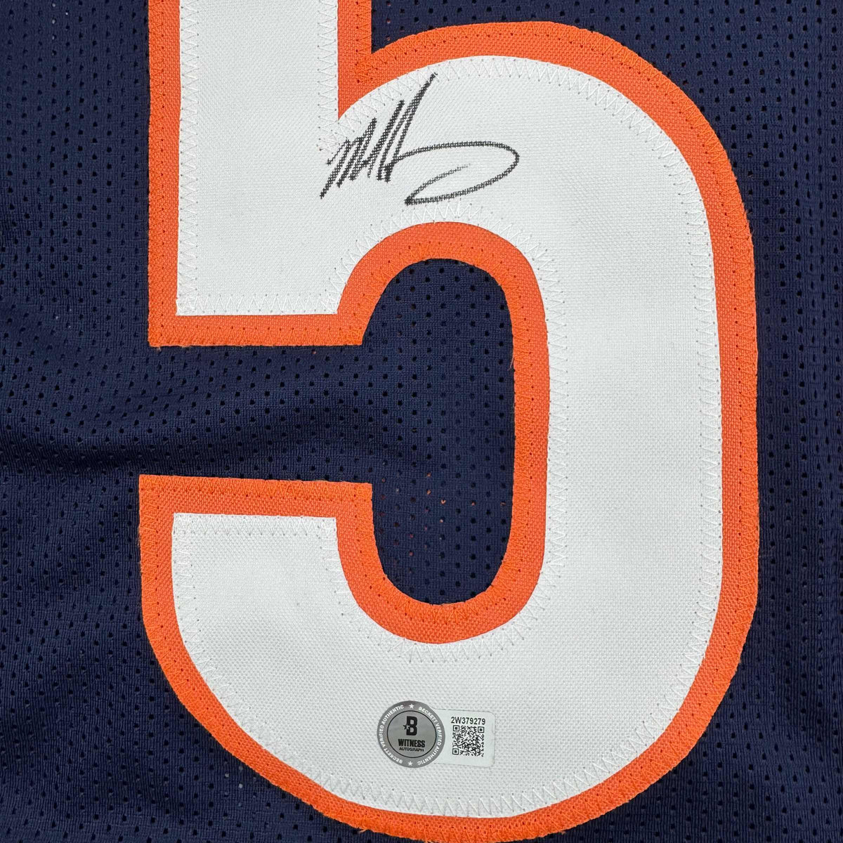 Autographed/Signed Mike Singletary Chicago Blue Stat Football Jersey Beckett BAS COA