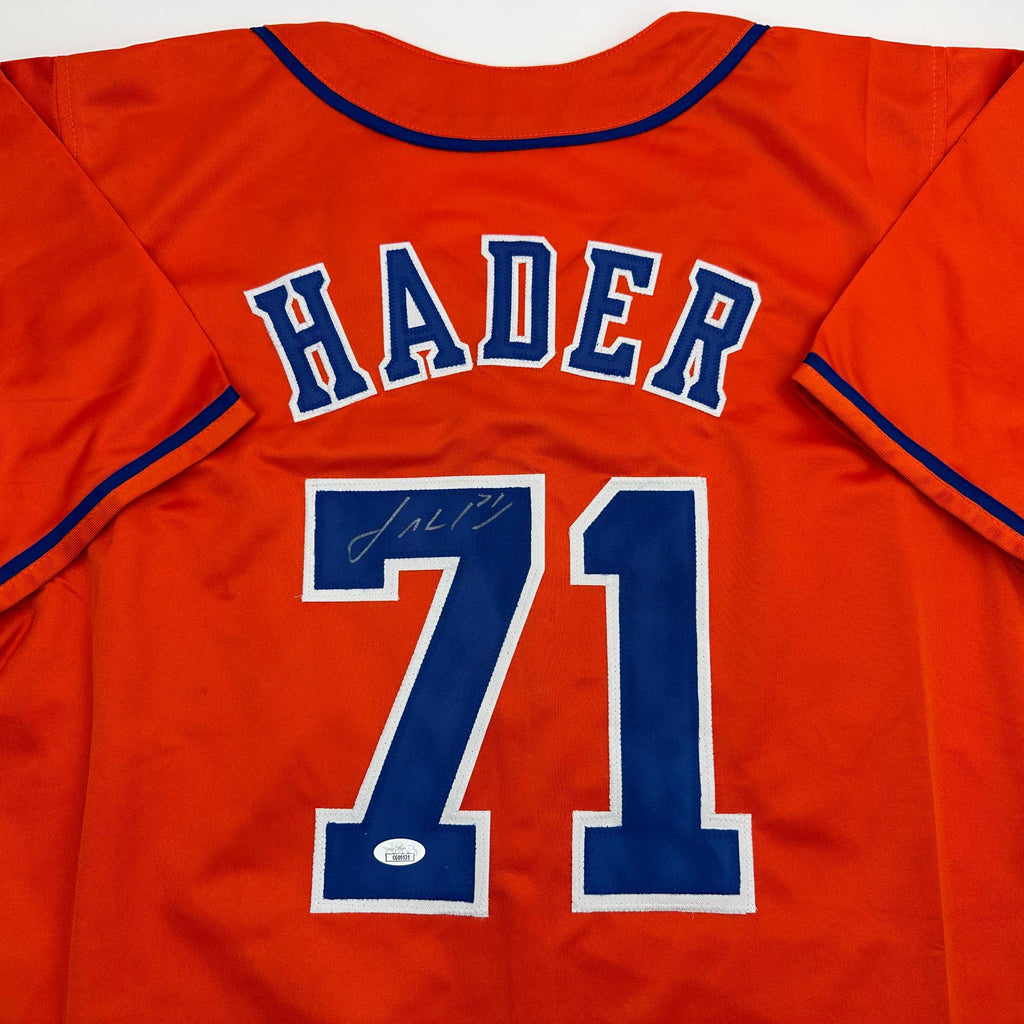 Autographed/Signed Josh Hader Houston Orange Baseball Jersey JSA COA