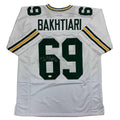 Autographed/Signed David Bakhtiari Green Bay White Football Jersey JSA COA