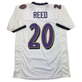 Autographed/Signed Ed Reed Baltimore White Football Jersey Beckett BAS COA