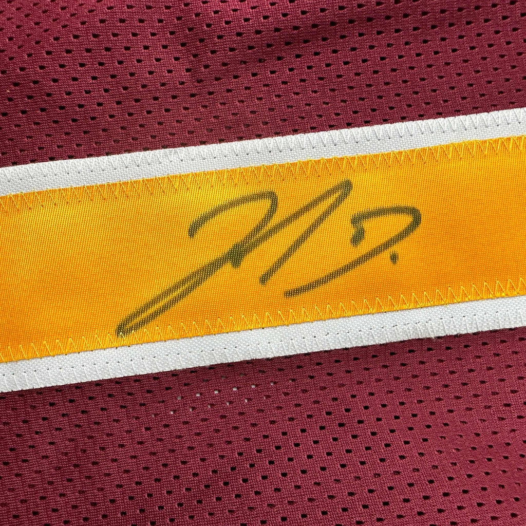 Autographed/Signed Jahan Dotson Washington Burgundy Football Jersey JSA COA