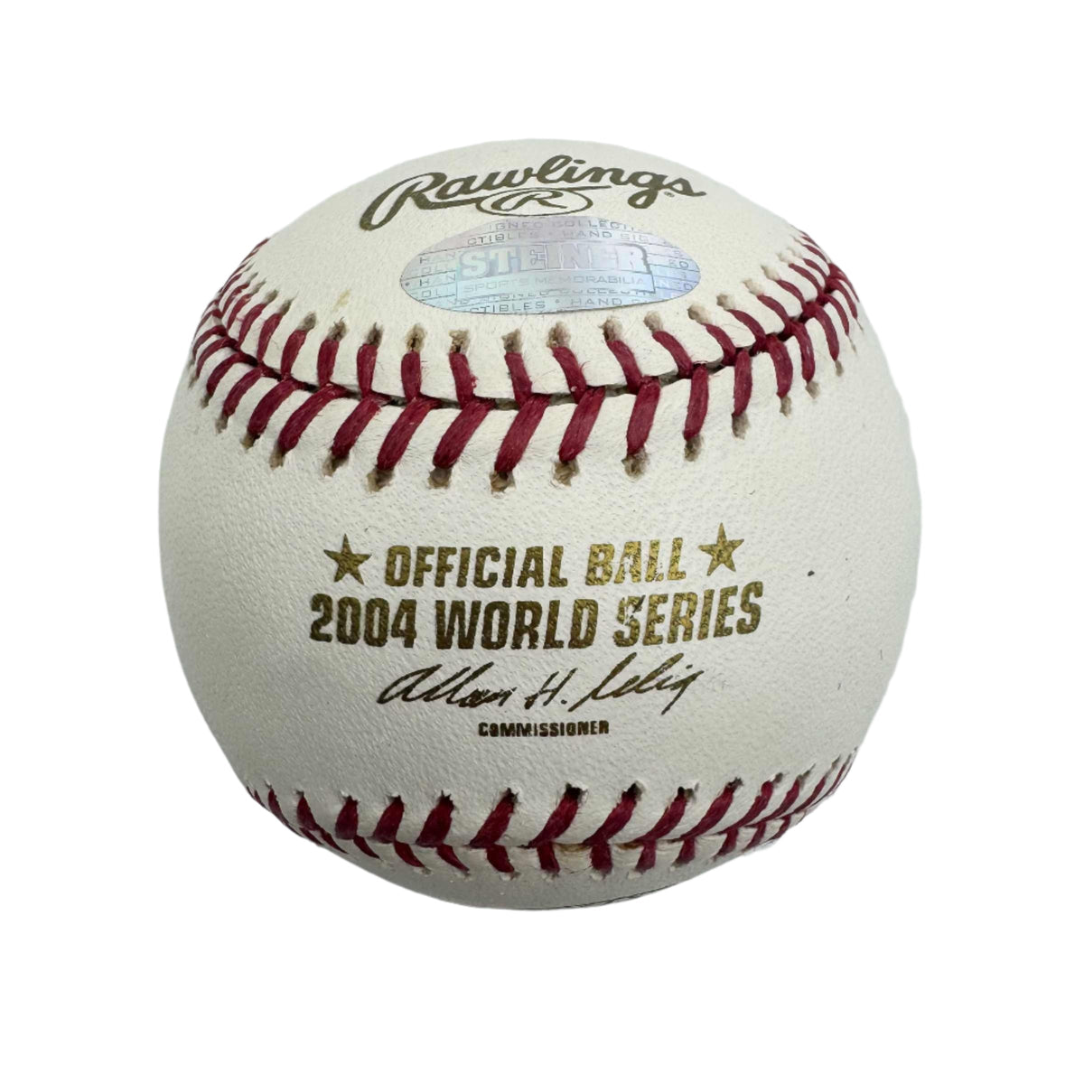 Autographed/Signed David Ortiz 2004 World Series Rawlings Official Major League ROML Baseball Steiner COA
