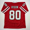 Autographed/Signed Andre Rison Atlanta Red Football Jersey Beckett BAS COA