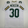Autographed/Signed Chuck Mercein Ice Bowl Green Bay White Football Jersey JSA COA