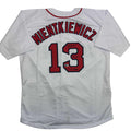 Autographed/Signed Doug Mientkiewicz Final Out! 04 WS Champs! Boston White Baseball Jersey Beckett BAS COA