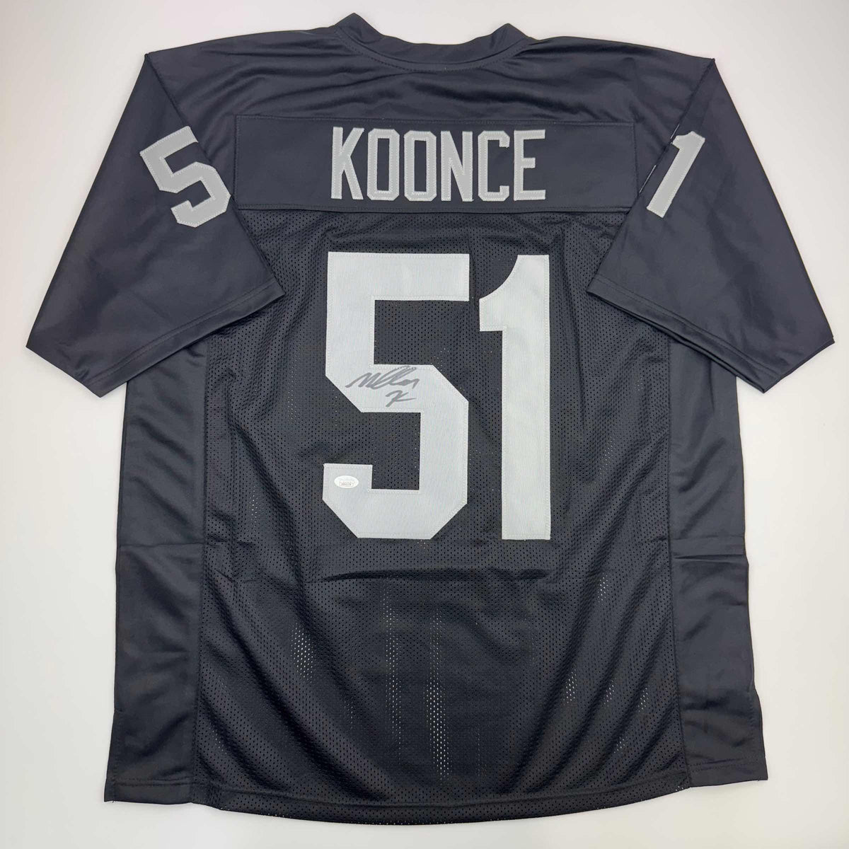 Autographed/Signed Malcolm Koonce Las Vegas Oakland Black Football Jersey JSA COA